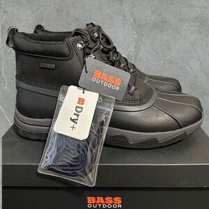 Bass Outdoor Rain Boots Mid Men’s Waterproof Size 12 Black Leather Duck New